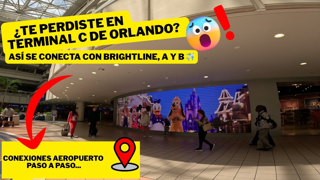 Terminal C Orlando, conexiones hacia terminales A y B + Brightline