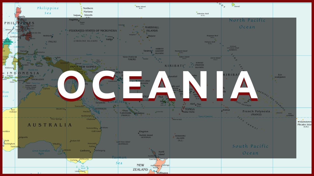 Countries of Oceania on the map: flag, coat of arms, capital, languages, currency. Learn Geography