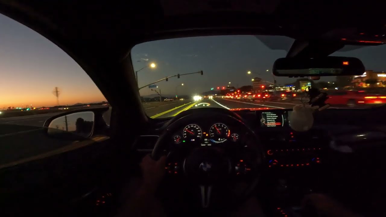 F82 M4 Sunset POV Cruise Around Town 4k (External Mic)