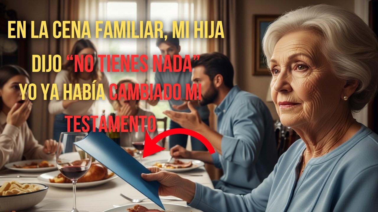 En la cena familiar, mi hija dijo “no tienes nada”. Yo ya había cambiado mi testamento