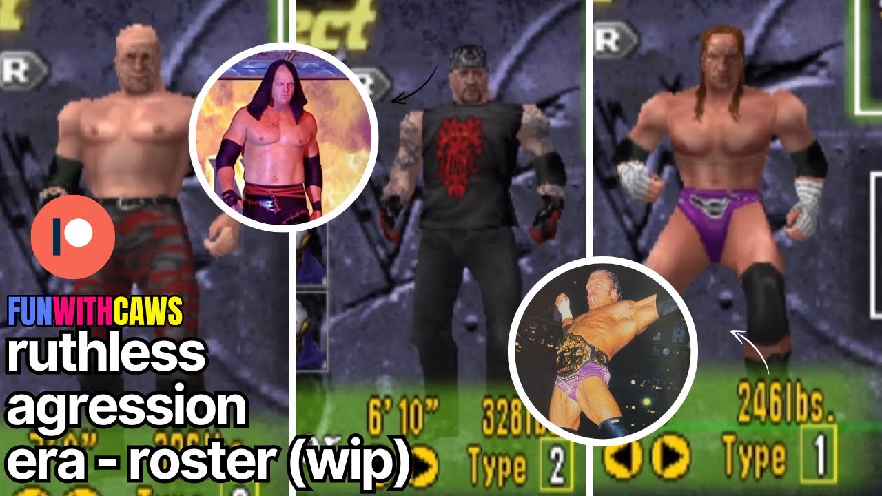 WWF No Mercy - Ruthless Agression CAW/Edit roster (W.I.P.) 