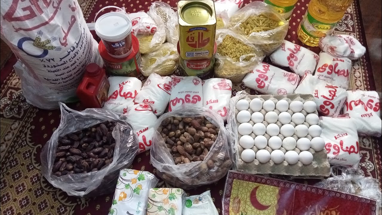 مشتريات لشهر رمضان اسعار كراتين البيض التمر صفايح الجبنه بانواعه وارخص الاسعار شكاير الدقيق 