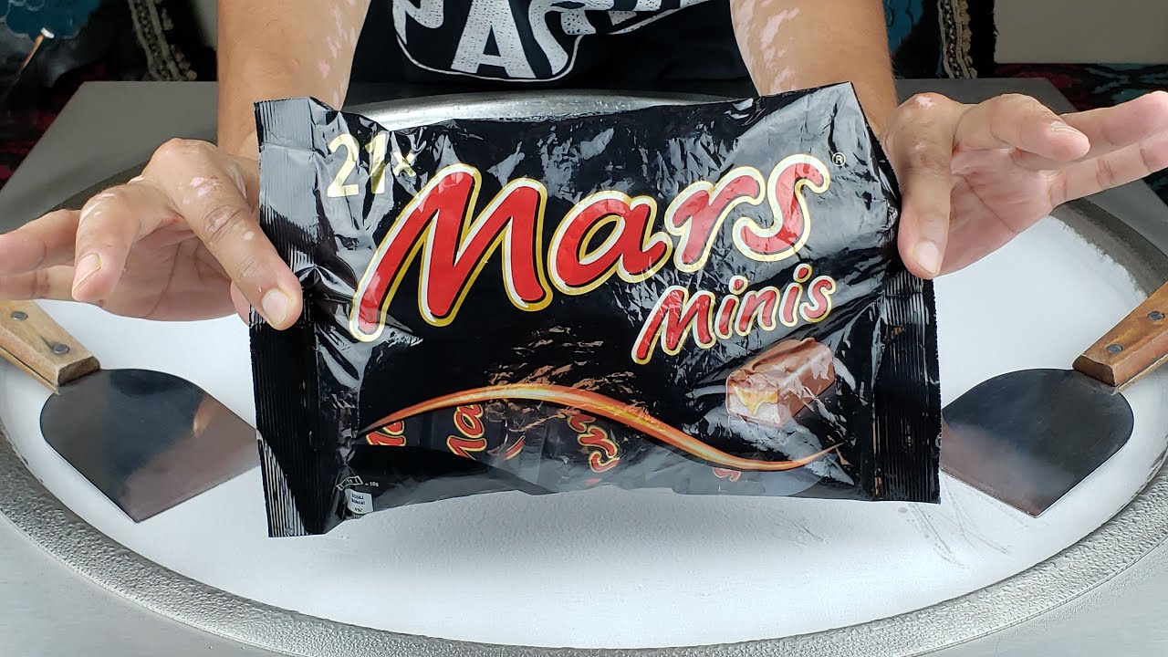Mars Ice Cream Rolls Satisfying ASMR Sounds Eating Tapping & Scratching