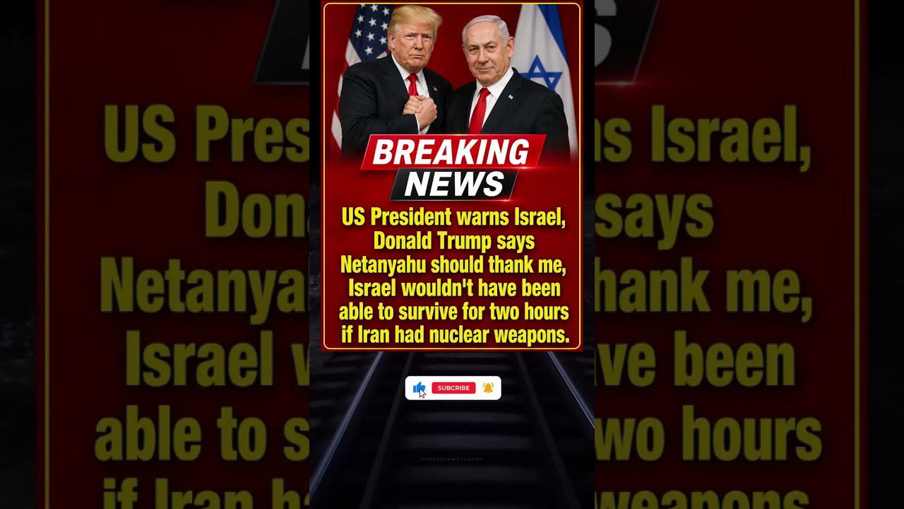 Trump's Explosive Warning to Israel: 