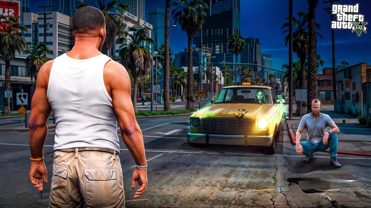 GTA 5: Franklin Found A Ghost Taxi In Gta 5