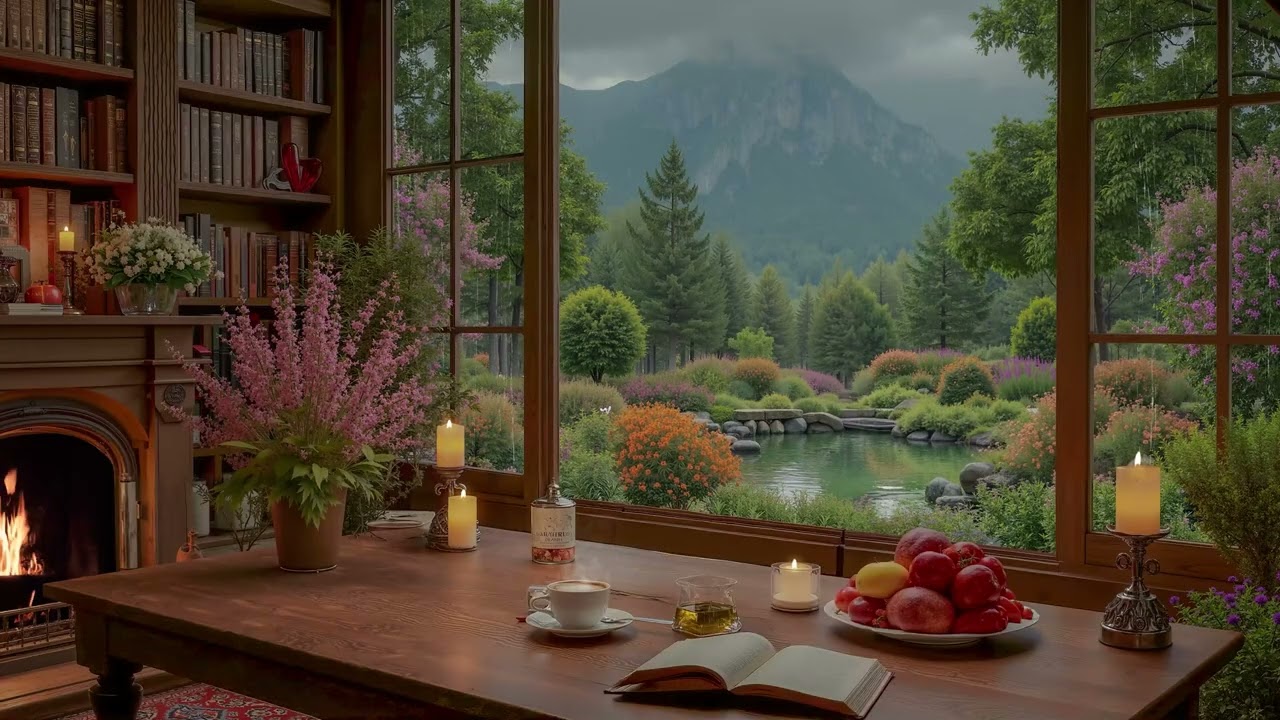 Tranquil Winter Coffee Shop | Smooth Jazz Piano & Rain Sounds for Study & Work