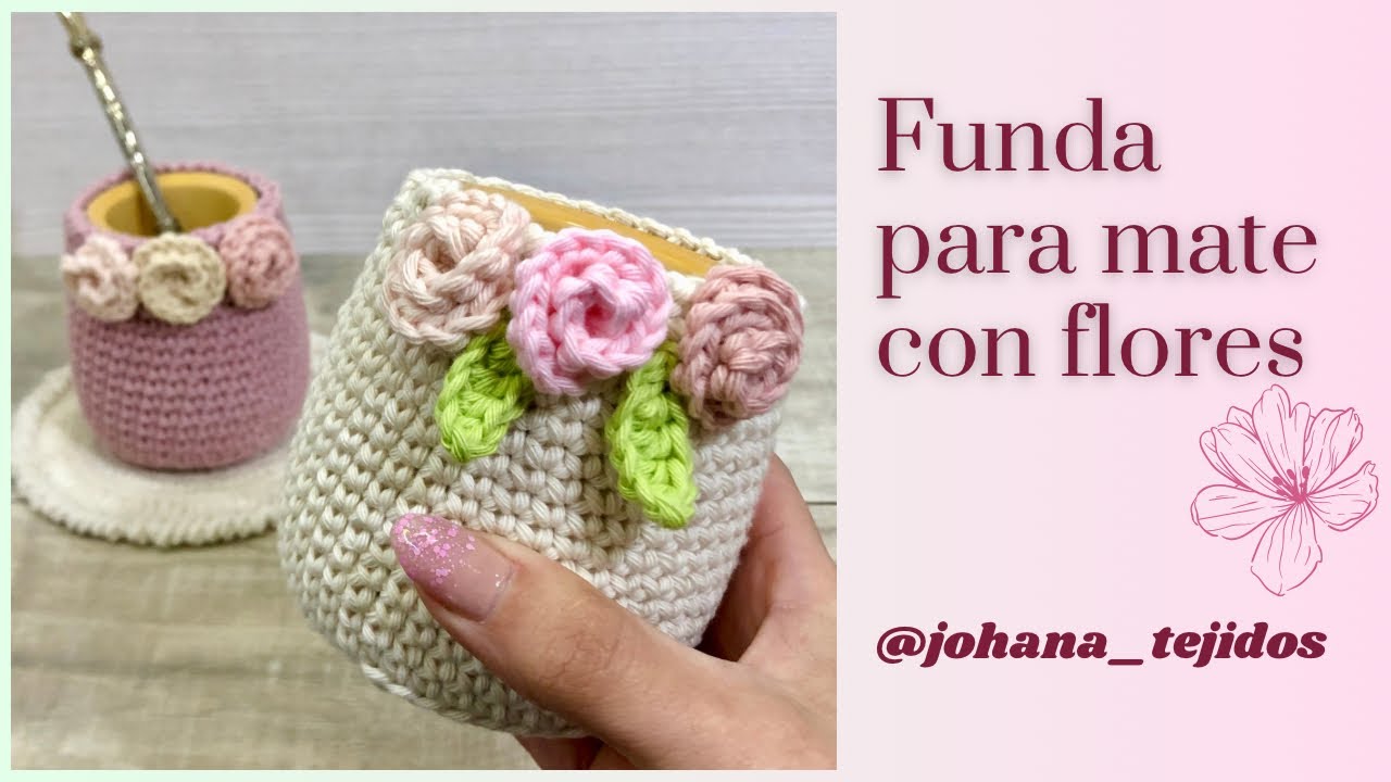 Funda fácil tejida a crochet para mate, frasco, termo
