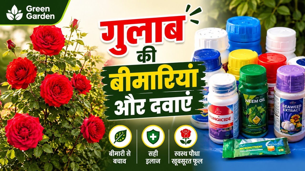 गुलाब के पौधों मे गर्मियों मे लगने वाली बीमारी और उसके सही उपचार सही डोज सहित ।