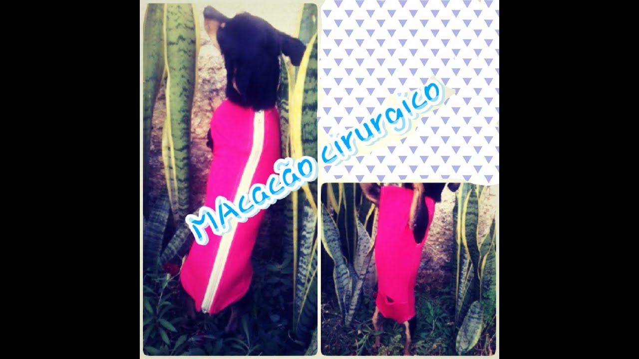molde e costura macacão pet _ roupa pós-cirúrgica