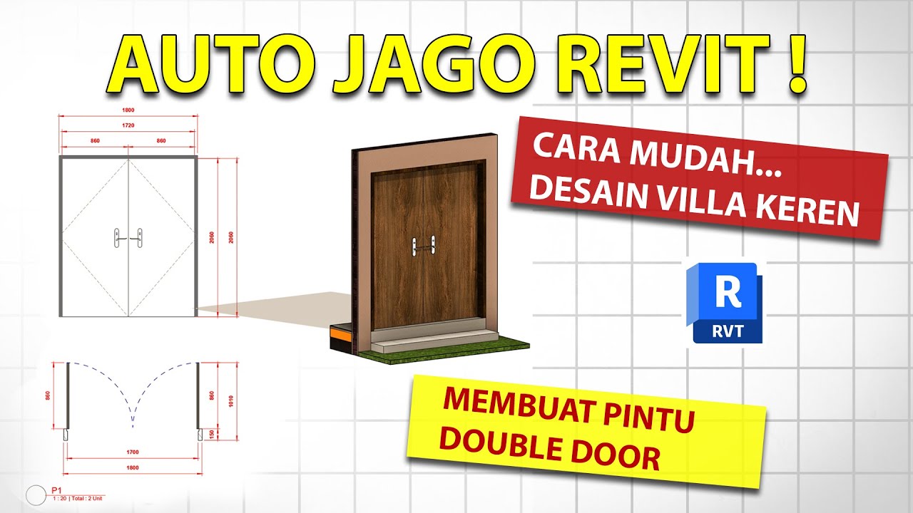 Revit Villa Part 13  |  Pintu - Double Door Parametric