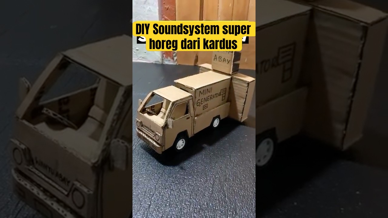 Miniatur sound system pick up dari kardus