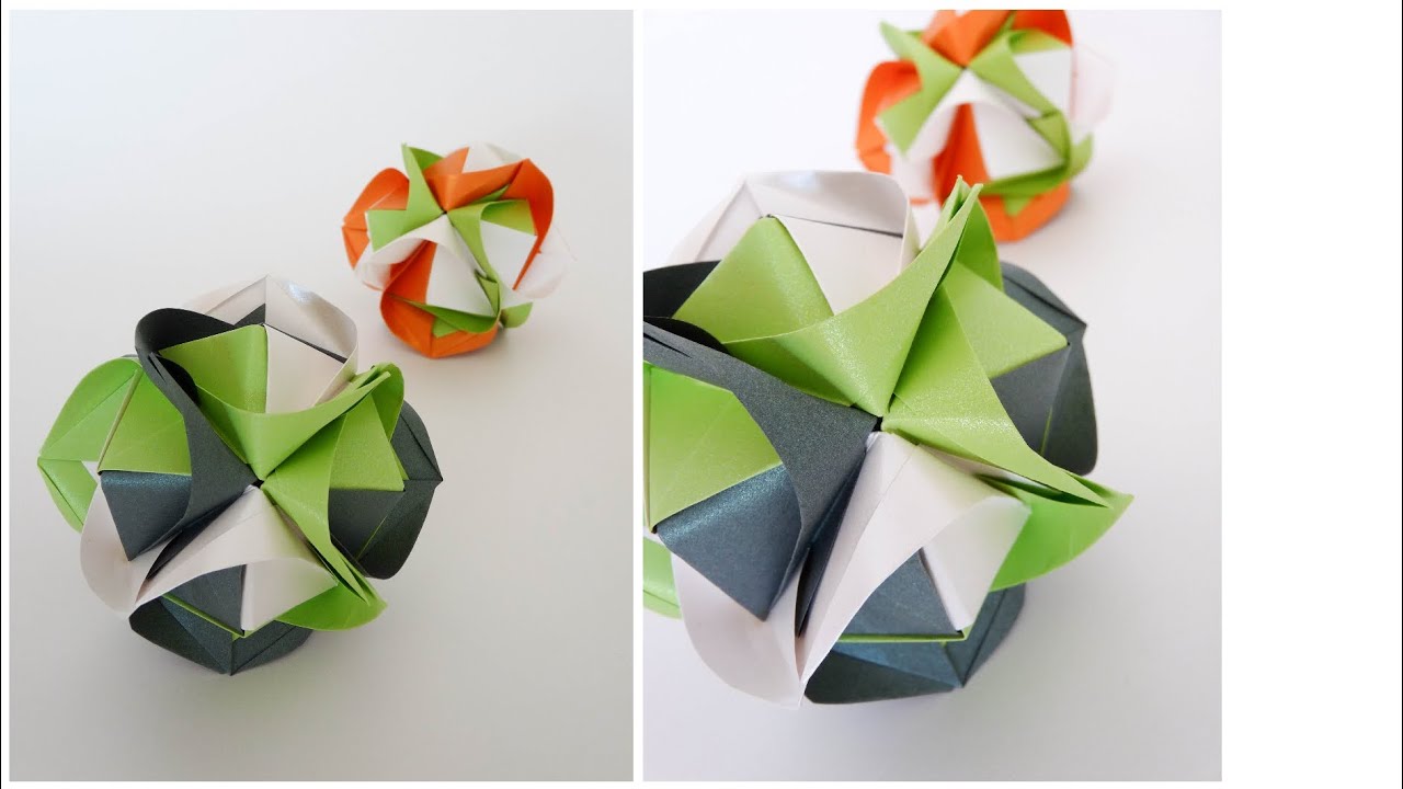 kusudama clover 12 piezas -ORIGAMI TUTORIAL