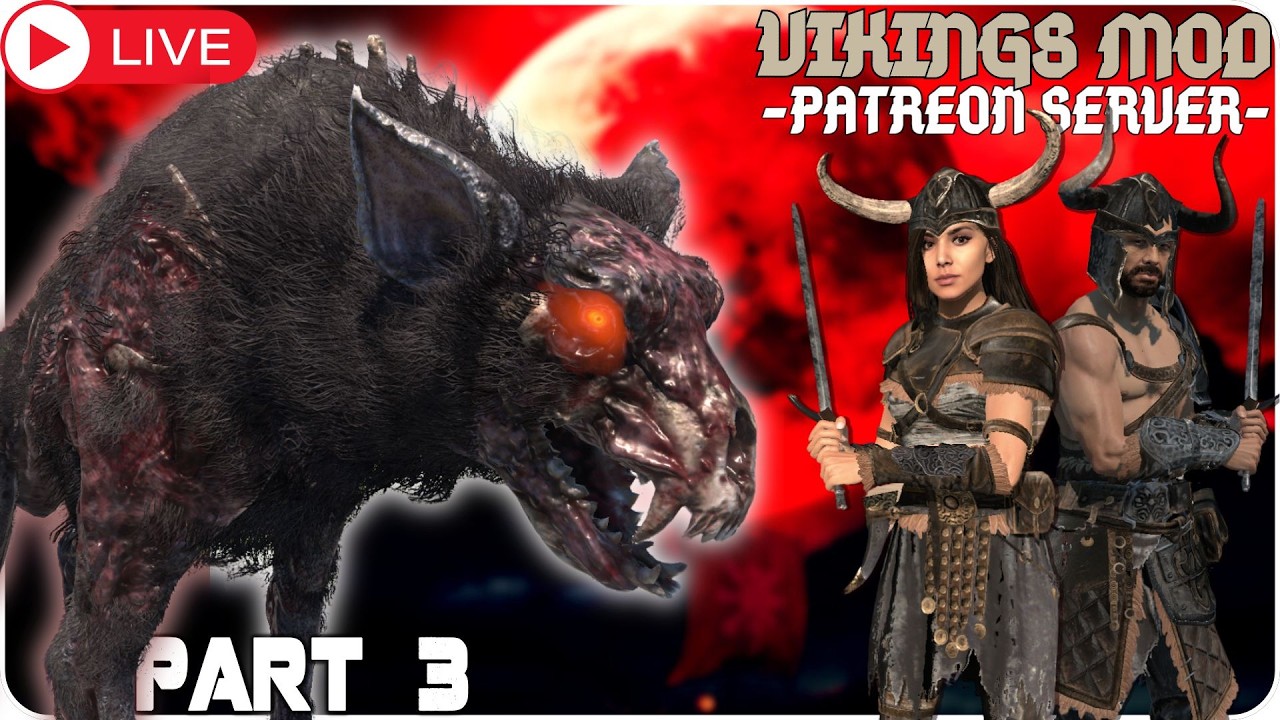 Building our bunker base & getting stronger! Hanging out on my patreon server! | Vikings Mod