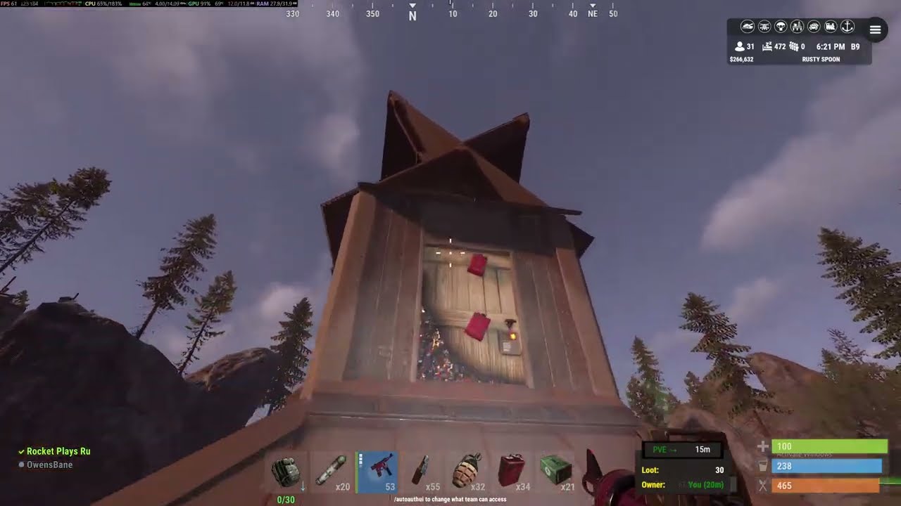 Rust Easy Raid Base #24 On Server Rusty Spoon US PVE 5x