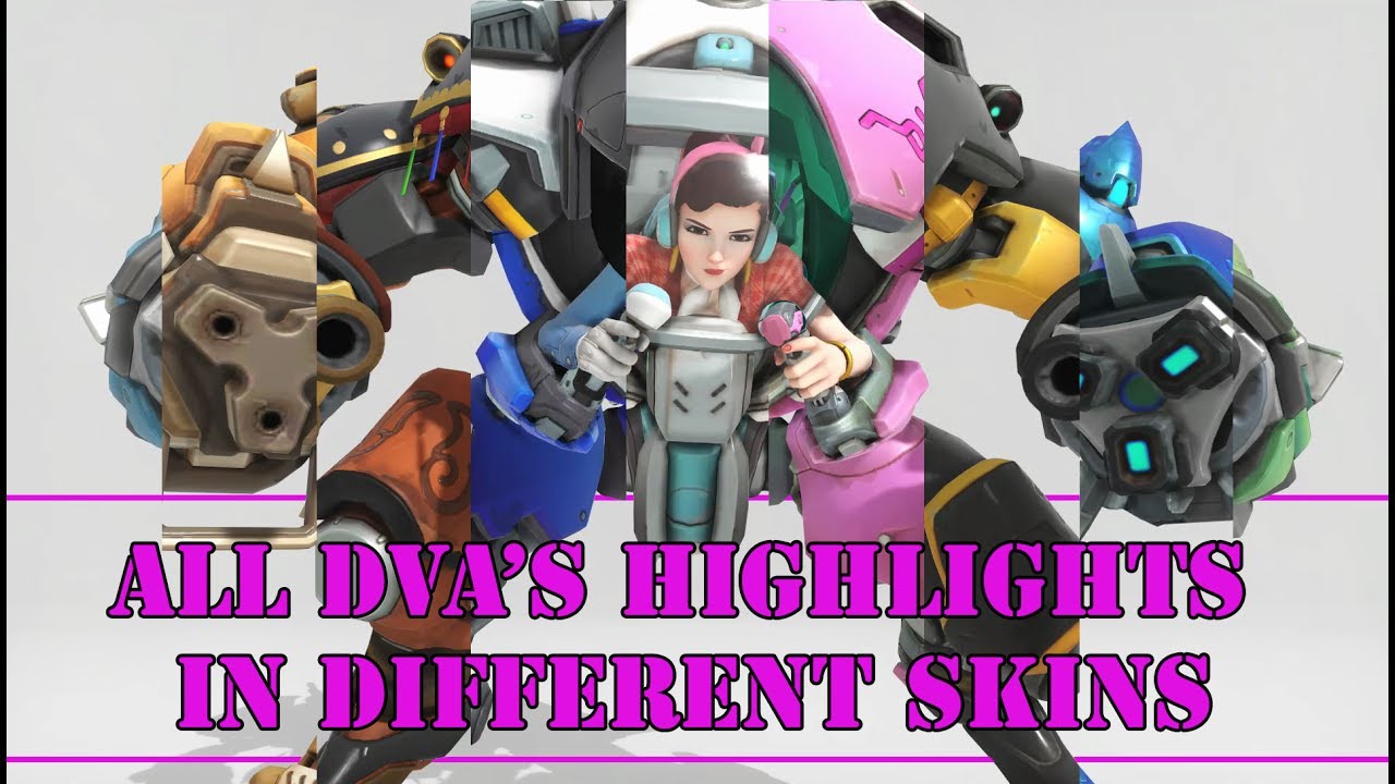 Overwatch || DVA HIghlights || different skins -w- Golden Gun on white background