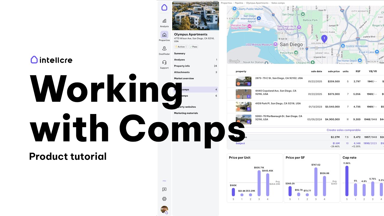 How to create, import, and manage sales and rent comparables (IntellCRE Product Tutorial)