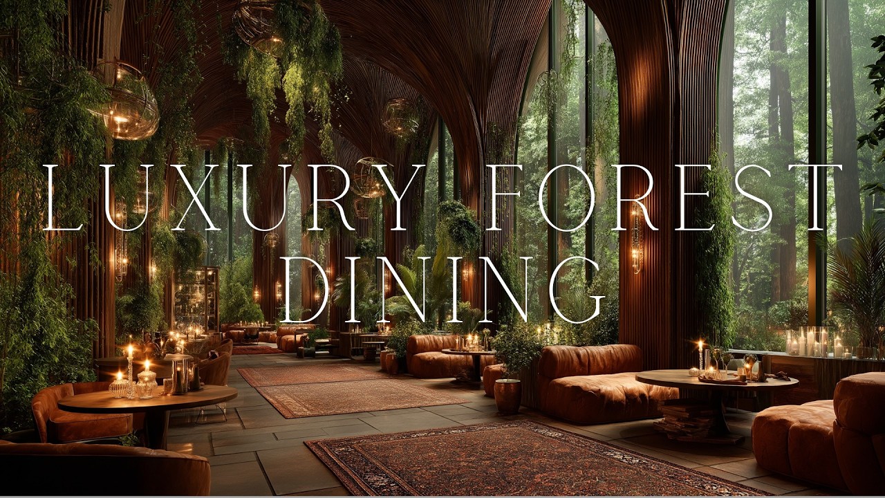 Luxury Forest Dinner Music ✨ Enchanting Restaurant & Nature Ambiance | Jazz Relaxing Music