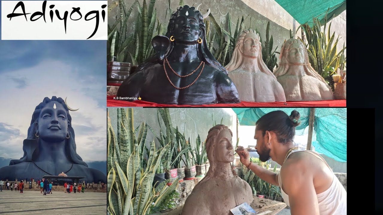 Adiyogi 3D model # fibre mold making / full making process /fibre casting #નવાબંદર