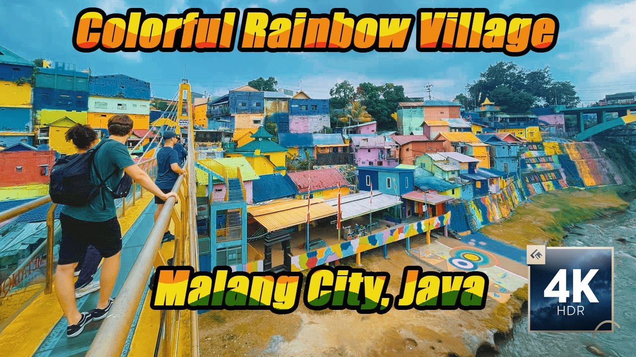 Walking Tour 4K | Colorful Village in Indonesia, JODIPAN MALANG CITY