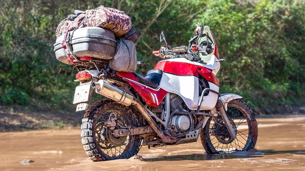 Mountain Road in Bolivia Becomes a Mudslide.. (Leaving Bolivian Altiplano on Honda Motorcycle)- ep69