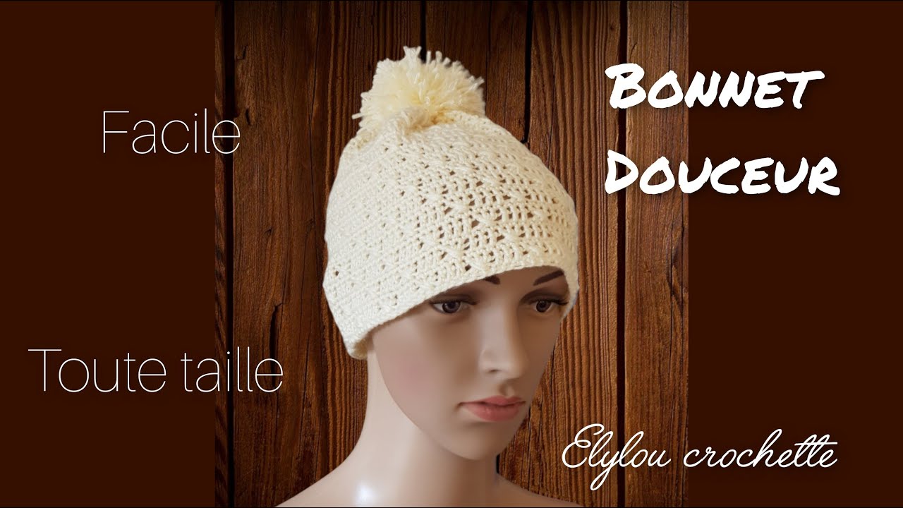 Comment faire un bonnet au crochet, tuto pas à pas, facile #elyloucrochette