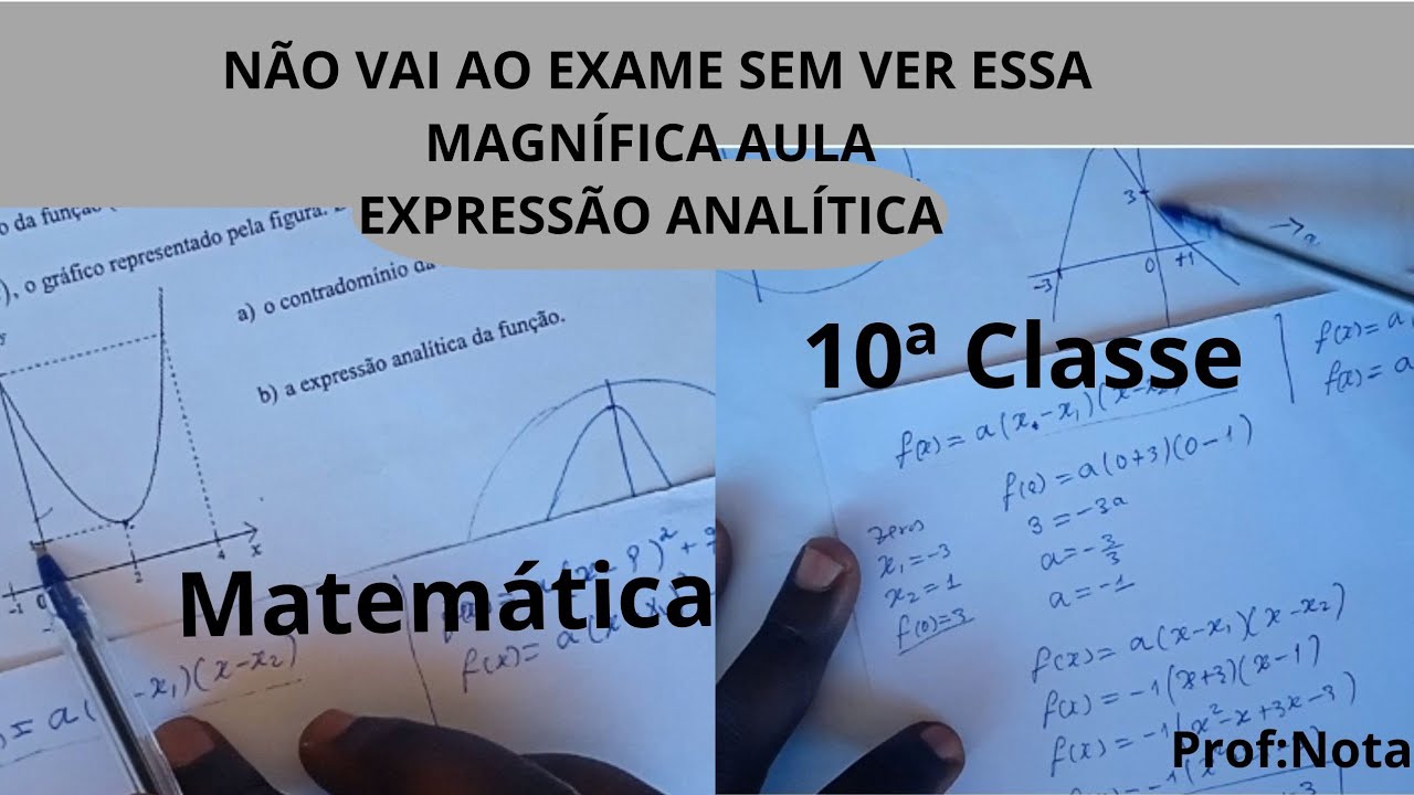 EXPRESSãO analítica de uma função quadrática