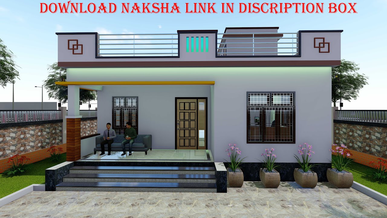 3 bedrooms simple village house plans | beautiful home I 28'x36' For One Brother  @My Home plan