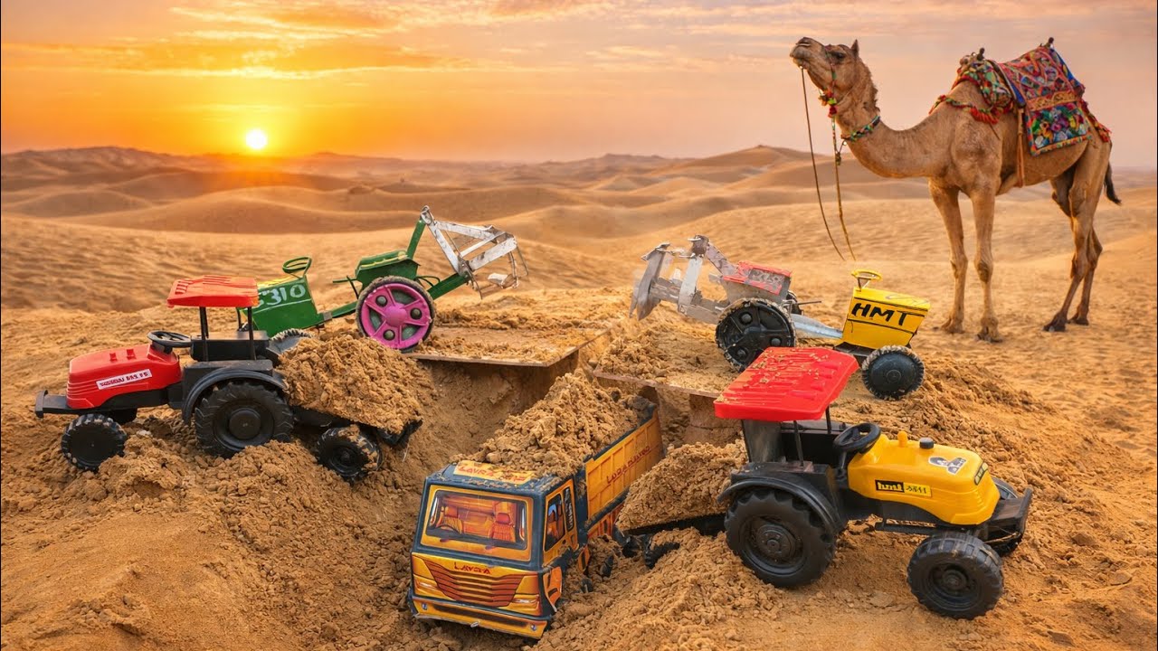 HMT Tractor 5911 Sand Loading For Kids Video | Swaraj 855 In Action Mode | Realistic Sand Loading |