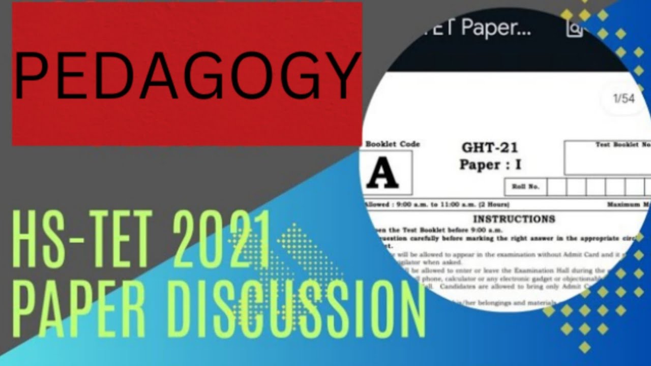 HS TET Previous Paper Discussion | Pedagogy | HS TET 2021 | GT & PGT |