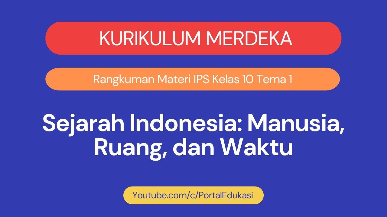 Kurikulum Merdeka Rangkuman Materi IPS Kelas 10 Tema 1 Sejarah Indonesia Manusia Ruang dan Waktu