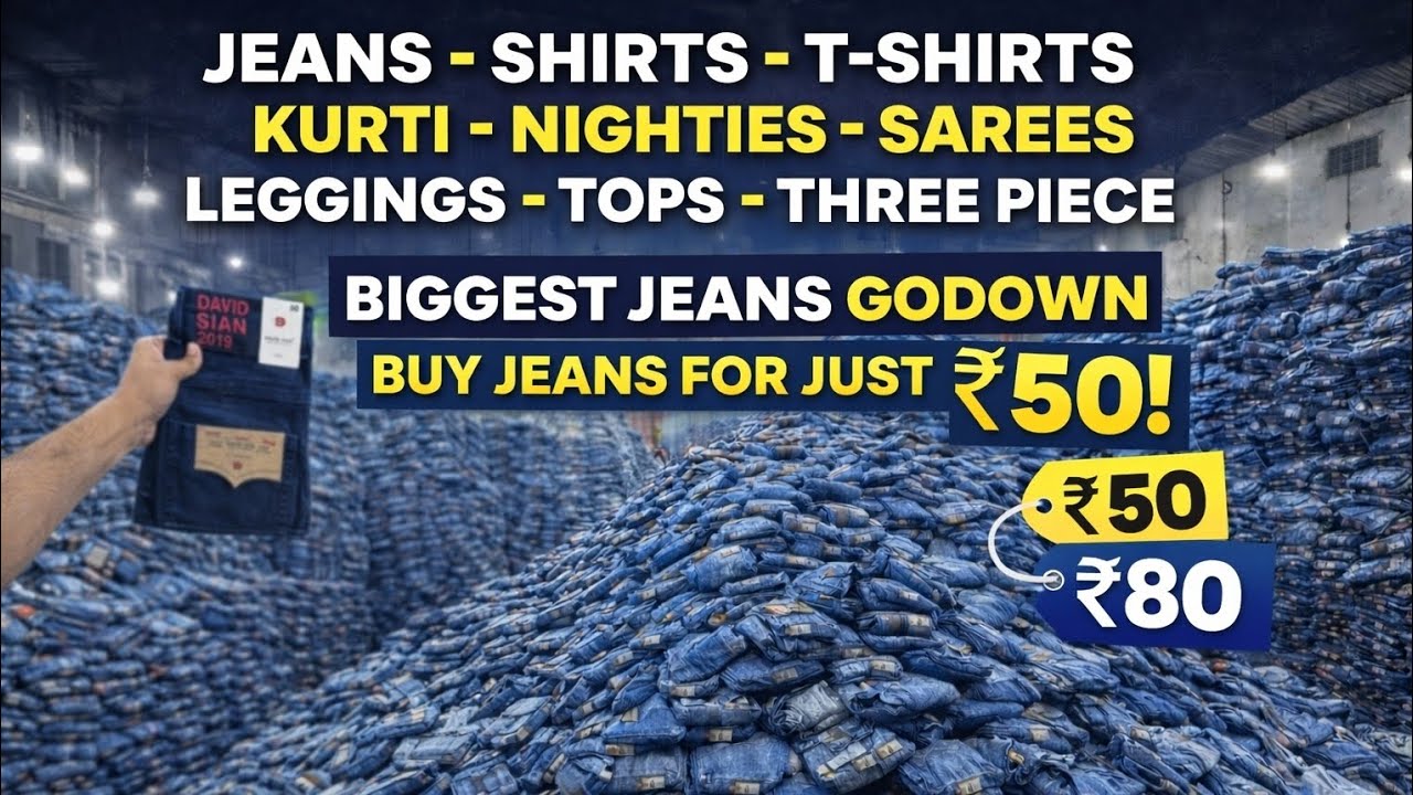 ₹50 Men’s Biggest Jeans Godown 2026 | Direct Supplier | Fresh Lot Wholesale Stock