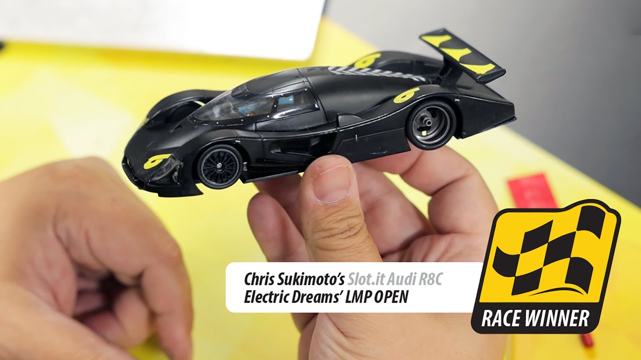 Race Winner - Chris Sukimoto's Slot.it Audi R8C - Electric Dreams' LMP Open