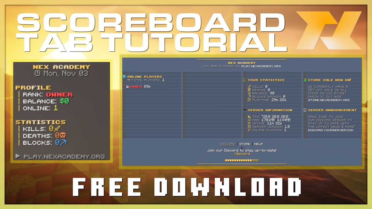 The BEST Minecraft TAB & Scoreboard Config In 3 Minutes!