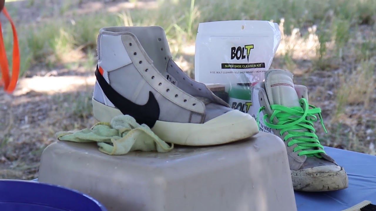 How to clean Nike Off White Blazers with Bolt Super Shoe Cleaner.