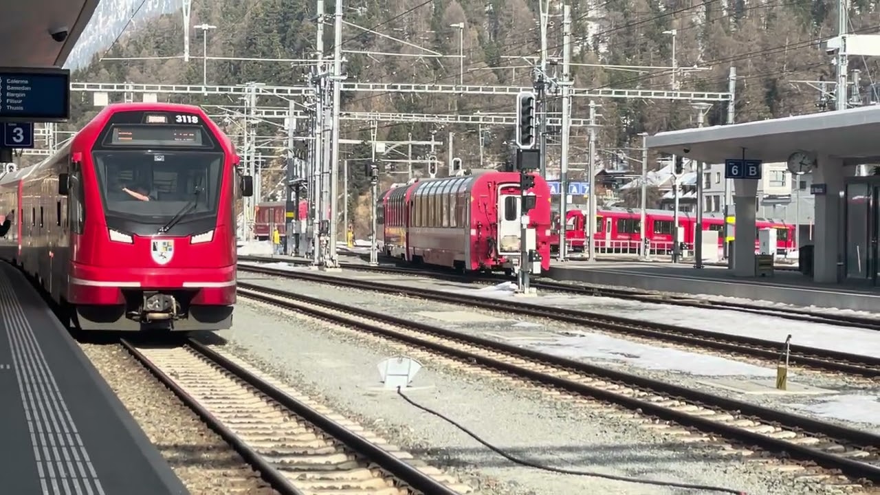 Zugbetrieb in St. Moritz.
