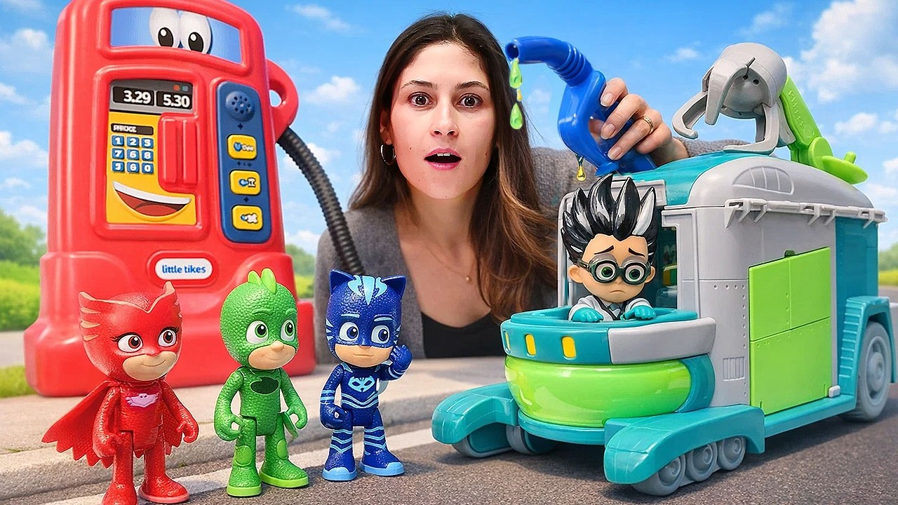 Romeo yakıtı çalınca Ayşe hemen PJ Masks'i arıyor ve onlar yardım ediyorlar! Çocuk videoları.