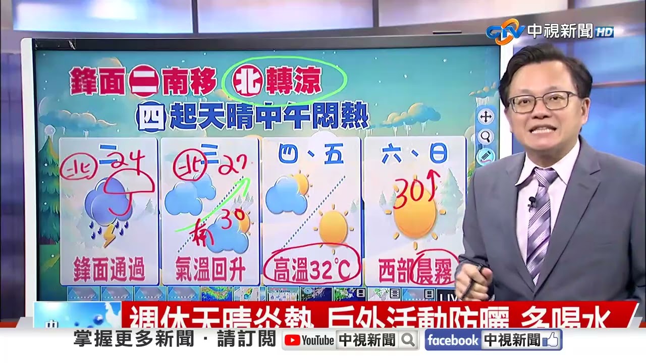 【立綱氣象報報】鋒面接近 局部雷陣雨 山區霧視線差│中視晚間氣象 20260406