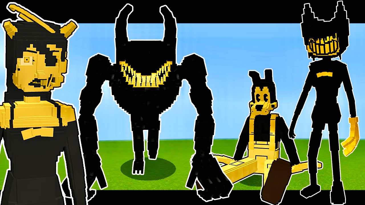 ВСЕ ПЕРСОНАЖИ БЕНДИ В МАЙНКРАФТ МОД Bendy and the Dark Revival