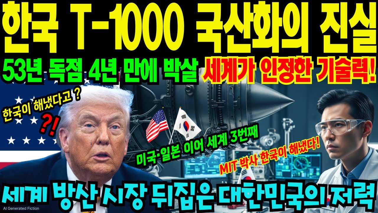 [해외감동사연]53년 일본 독점 4년 만에 박살! MIT 박사가 눈물 흘린 한국 T-1000 국산화의 진실 | 1,247번 실패 끝에 세계 3번째 쾌거 [AI 컨텐츠]