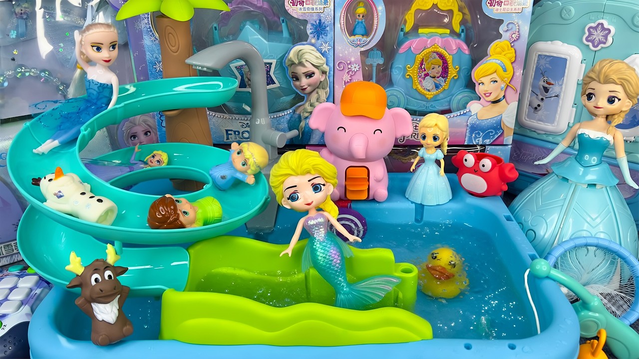 Ultimate Princess Water Slide Park💦 Elsa Splash Pool Toy Playset | Elsa unboxing toys