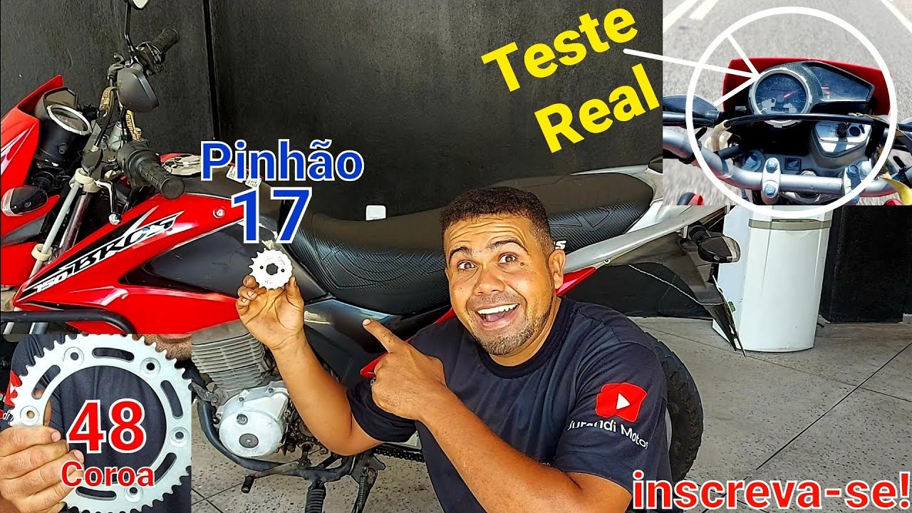 Coloquei pinhão 17 e coroa 48 na BROS150 será q deu bom? Teste Real