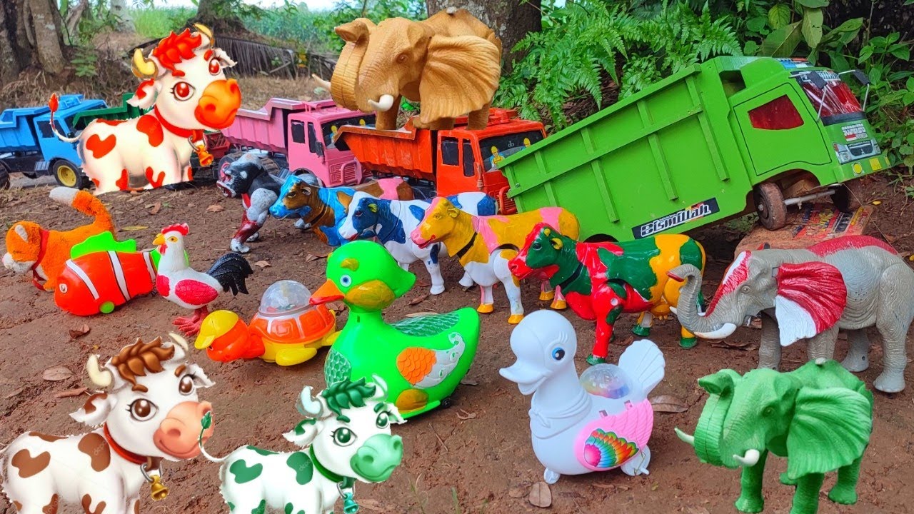 Wadidaw Truk oleng angkut sapi warna warni ayam gajah gorila kelinci latolato zebra joget rusa bebek
