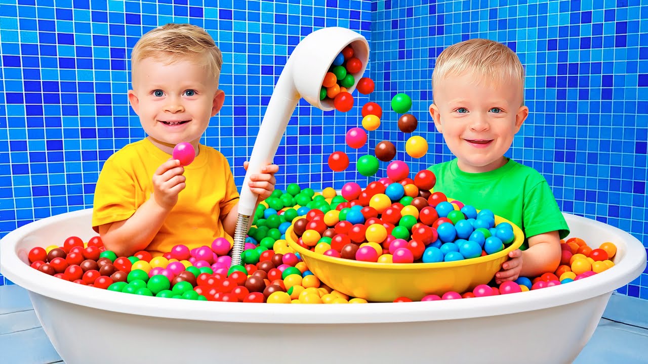 Les Aventures d'Oliver et Adam : La Douche de Bonbons et Magie!