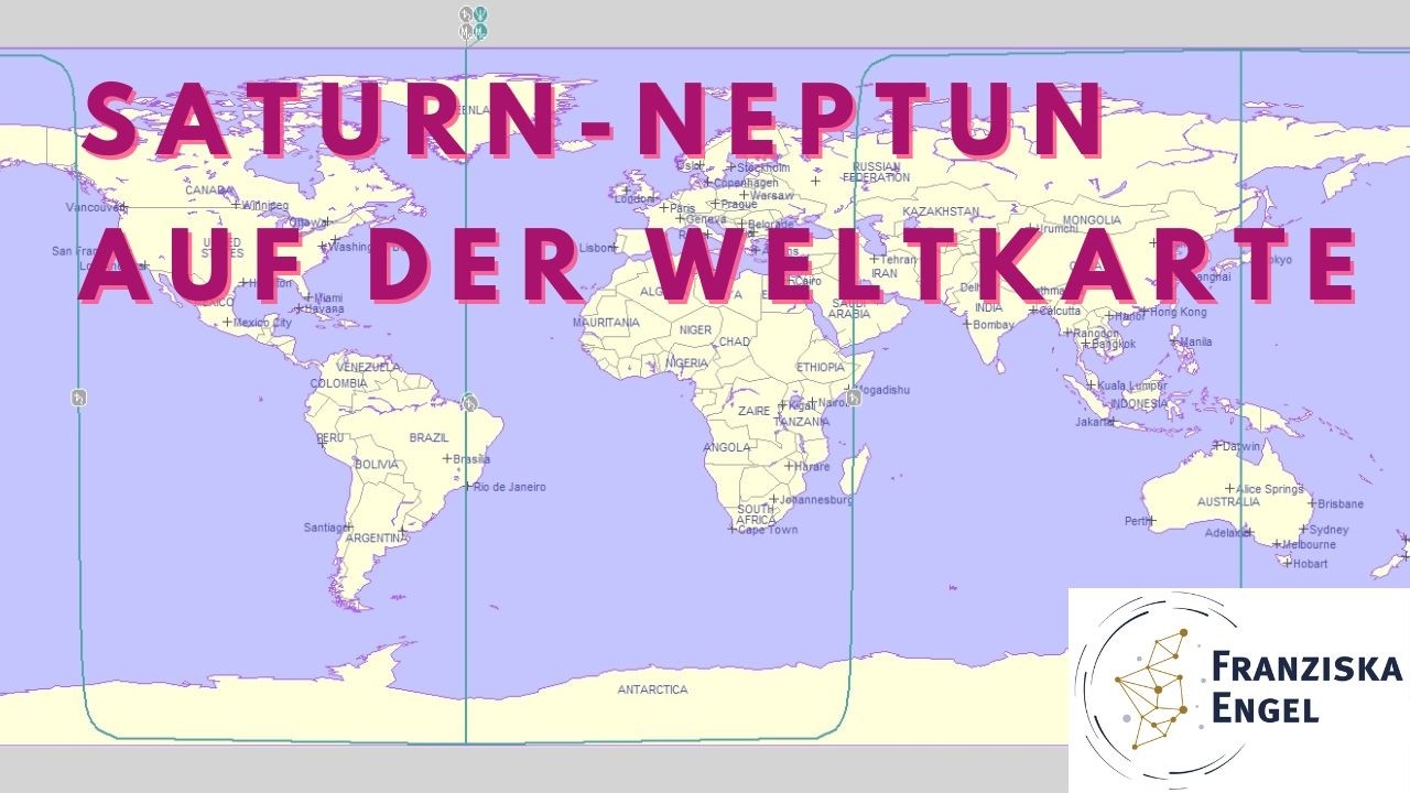 Saturn–Neptun-Konjunktion auf der Weltkarte