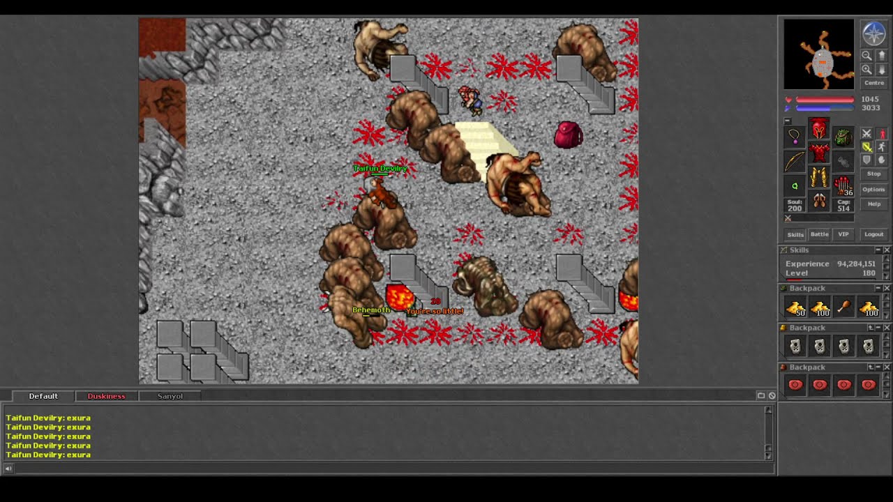 Old Tibia - TAIFUN DEVILRY hunting Behemoths (7.6 2006 Furora)