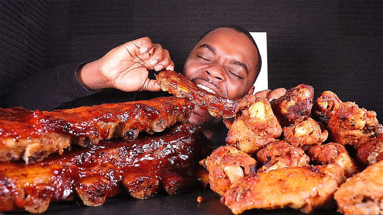 BEAST FEAST DESTROYS RIBS AND WINGS MUKBANG