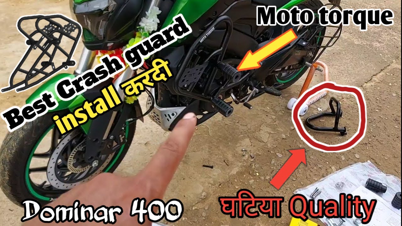 Finally aapni Dominar me Crash guard install kardi☆Moto torque crash guard install dominar 400 & 250