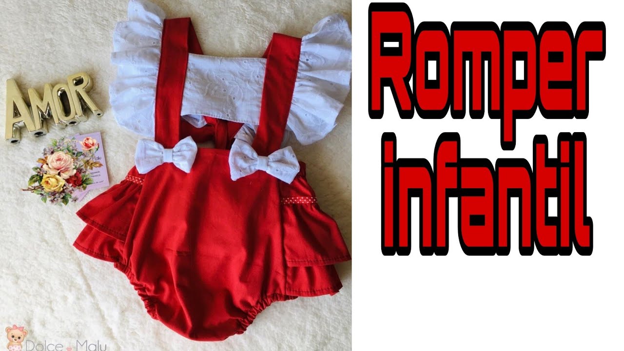 Romper infantil/ Beb&ecirc; 1 ano/ Molde na descri&ccedil;&atilde;o do v&iacute;deo