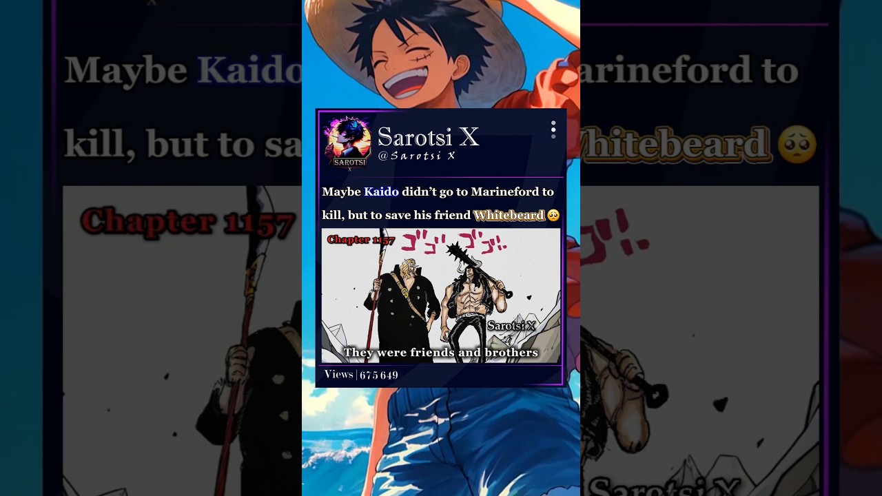 Kaido was heading there to save Whitebeard #kaido #whitebeard #onepiece