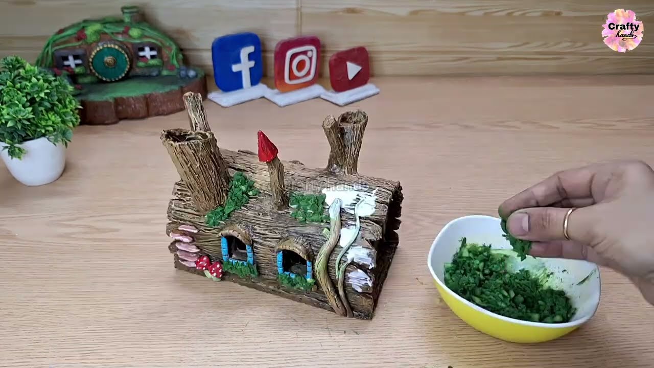 A very beautiful fairy's tree house making for home decor | tree house |art and craft | Crafty hands